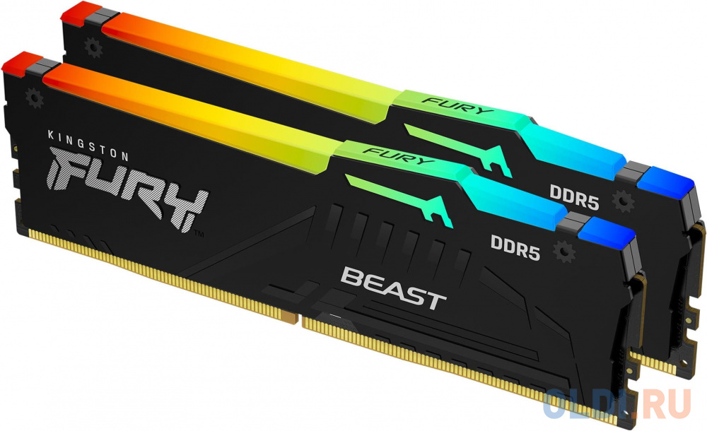 Оперативная память для компьютера Kingston FURY Beast RGB DIMM 32Gb DDR5 5600 MHz KF556C40BBAK2-32