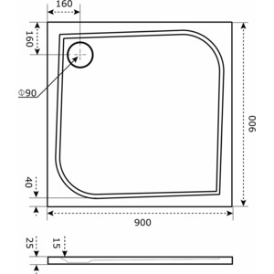 Душевой поддон Good Door Квадро 90х90 белый (ЛП00008)