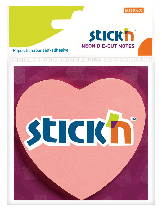 Блок самоклеящийся (стикеры) STICK`N, 50 листов, неоновый, розовый (21448)