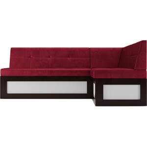 Кухонный диван Mebel Ars Нотис правый угол (бархат красный STAR VELVET 3 DARK RED) 187х82х112 см в Москвe