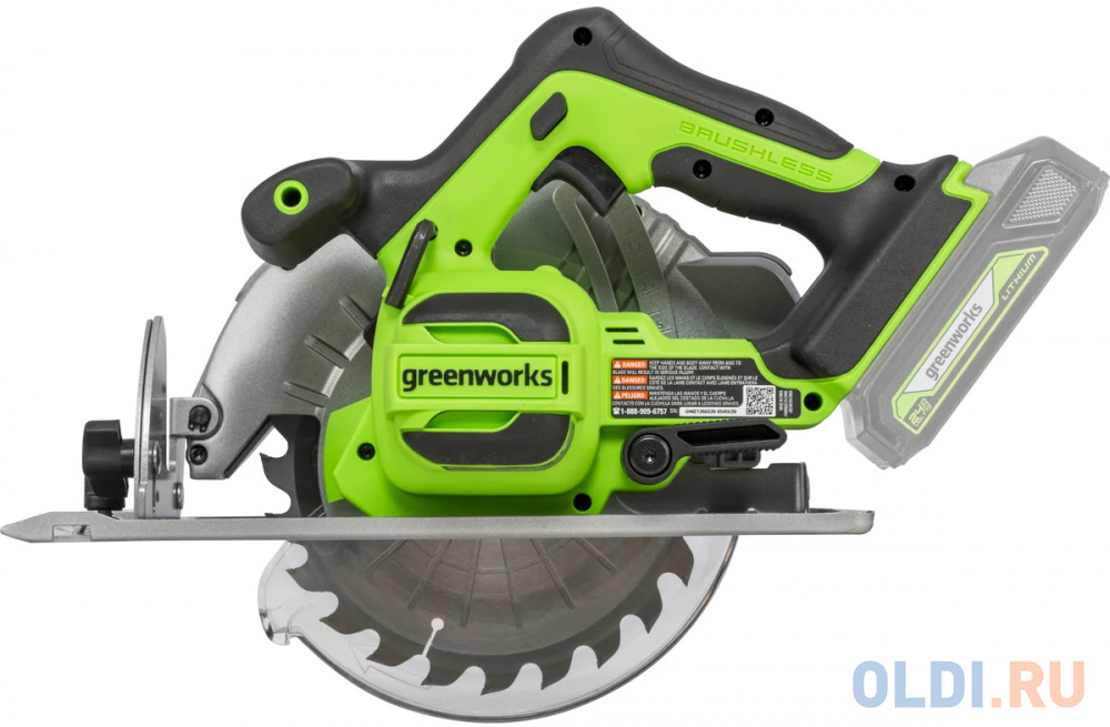 Greenworks GD24CS 24В Пила циркулярная (без аккум.бат и зарядн.уст-ва) [1500907] в Москвe