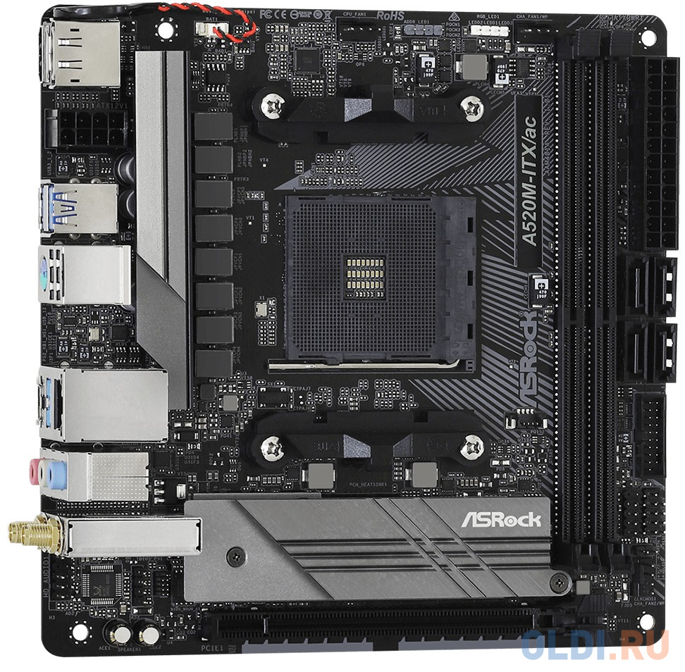 Материнская плата ASRock A520M-ITX/AC Socket AM4 AMD A520 2xDDR4 1xPCI-E 16x 4 mini-ITX Retail