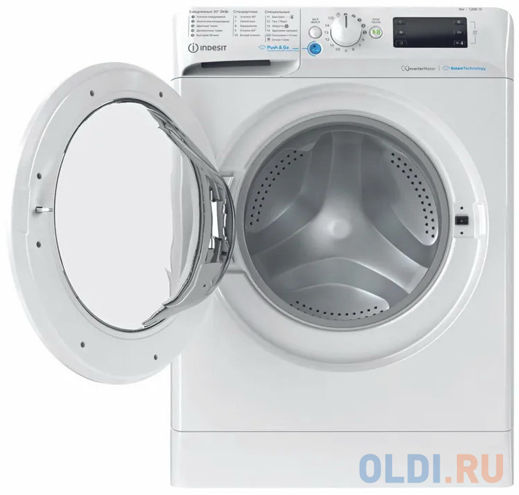 Стиральная машина Indesit Innex BWSE 81293X WWV RU, с фронтальной загрузкой, 8кг, 1200об/мин, инверторная