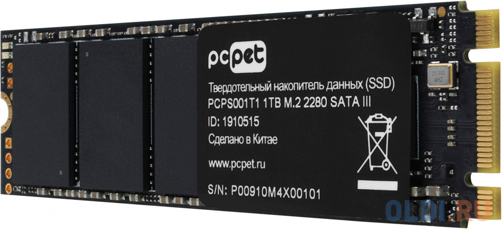 Накопитель SSD PC Pet SATA III 1Tb PCPS001T1 M.2 2280 OEM