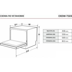 Посудомоечная машина EXITEQ EXDW - T503 в Москвe