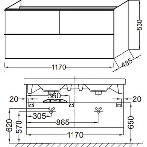 Тумба под раковину Jacob Delafon Odeon Up 120 белая (EB892-N18)