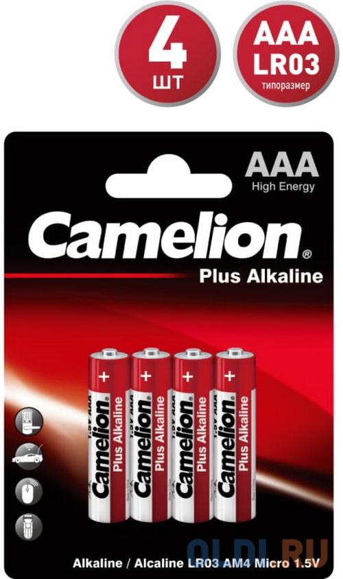 Батарейки Camelion LR03 Plus Alkaline BL-4 LR03 4 шт