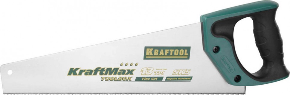 Ножовка по дереву Kraftool KraftMax Toolbox, длина полотна 350 мм (15227-35)