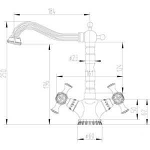 Смеситель для кухни ZorG Antic бронза (A 7005K-BR)