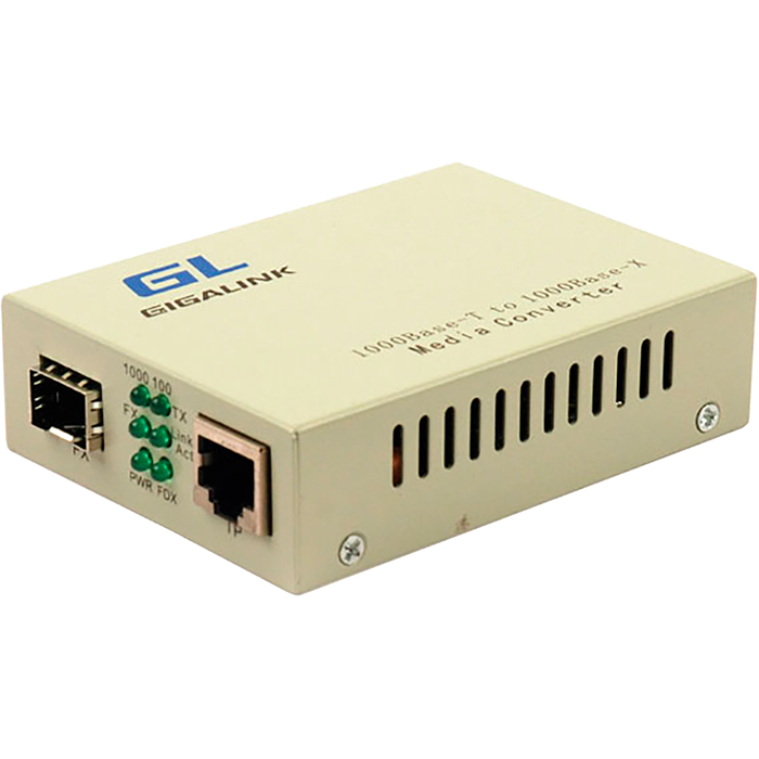 Медиаконвертер GIGALINK, RJ-45x1 Гбит/с, SFPx1 Гбит/с, (GL-MC-UTPG-SFPG-F)