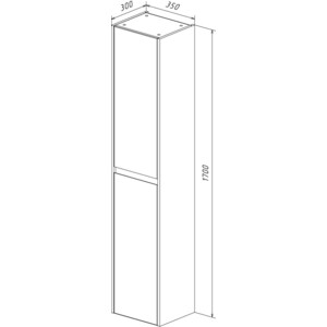 Пенал Lemark Combi 35х170 бетон/белый глянец (LM03C35P-Beton)