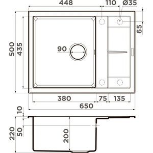 Кухонная мойка Omoikiri Sumi 65A-GR leningrad grey (4997094)