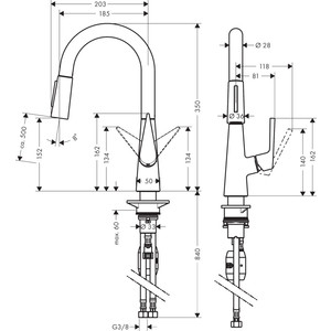 Смеситель для кухни Hansgrohe Talis нержавеющая сталь (72815800) в Москвe