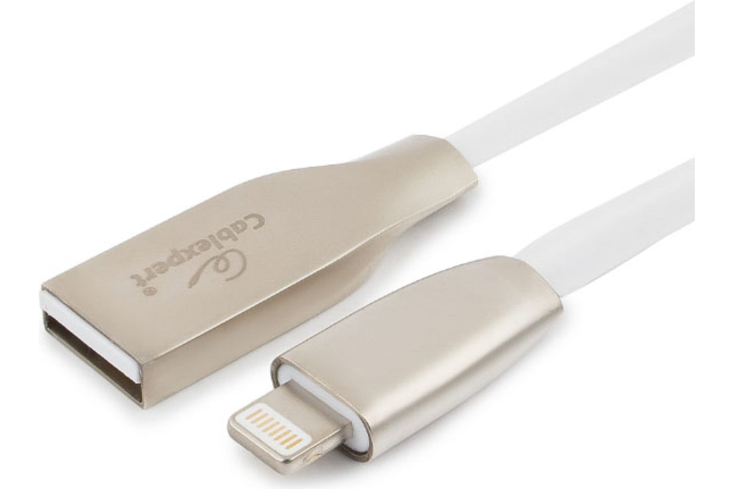 Кабель USB(AM)-Lightning 8-pin, Cablexpert, 0.5m, белый, серия Gold, блистер (CC-G-APUSB01W-0.5M)