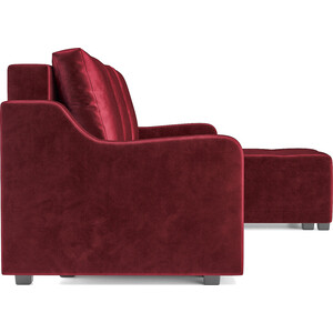 Угловой диван Mebel Ars Берн (бархат красный STAR VELVET 3 DARK RED) в Москвe