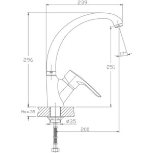 Смеситель для кухни Haiba HB66-7 черный (HB4166-7)