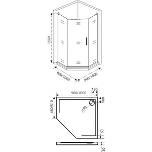 Душевой уголок Good Door Pandora PNT 90x90 с поддоном, прозрачный, хром в Москвe