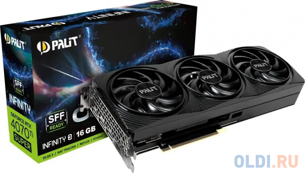 Видеокарта Palit PCI-E 4.0 RTX4070Ti SUPER Infinity 3 OC NVIDIA GeForce RTX 4070TI Super 16Gb 256bit GDDR6X 2340/21000 HDMIx1 DPx3 HDCP Ret в Москвe