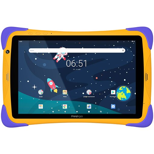 Планшет Prestigio SmartKids UP 10.1" 1280x800 IPS, RockChip RK3226, 1Gb RAM, 16Gb, WiFi, BT, 6 А·ч, Android 10 (Go edition), желтый/фиолетовый (PMT3104_WI_D_RU_ORC) в Москвe