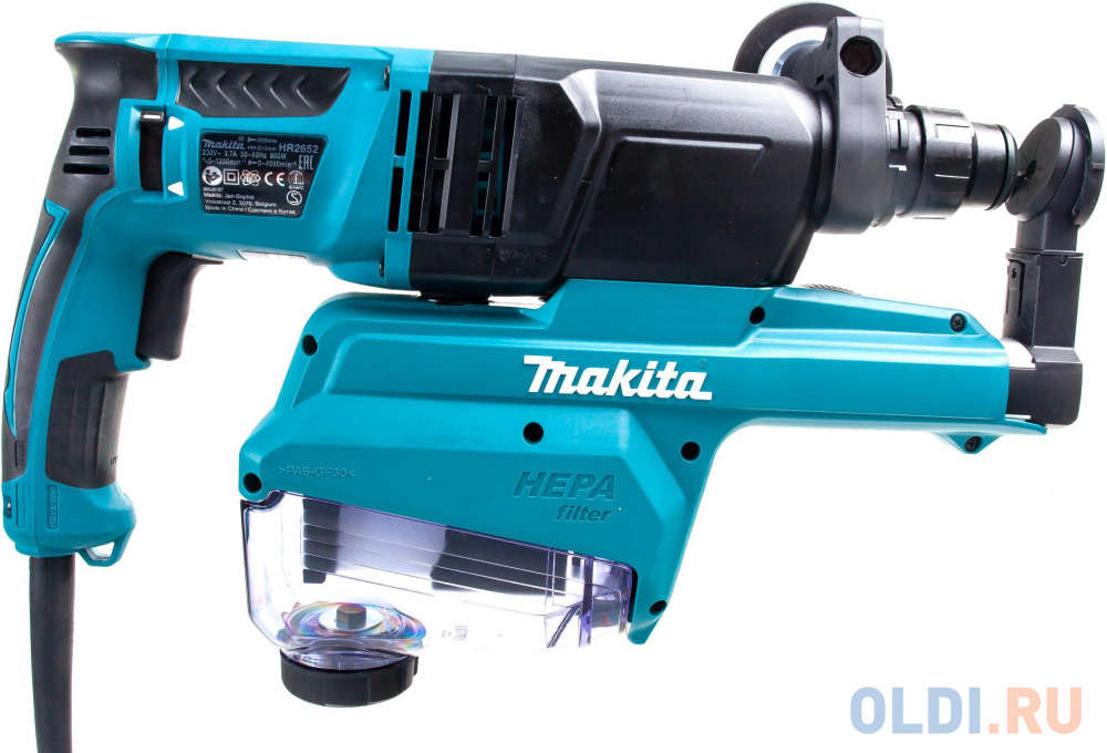 Makita HR2652 Перфоратор SDS-Plus [HR2652] { SDS+,800Вт,3реж,2.9Дж,0-4600у\\м,3.0кг,чем,комплект д\\сбора пыли с фильтром HEPA } в Москвe