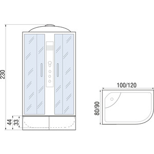 Душевая кабина River Dunay XL 120/80/44 MT L