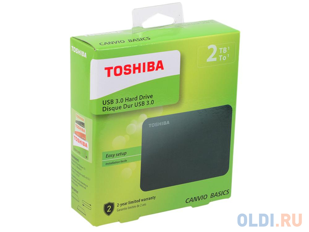 Внешний жесткий диск 2Tb Toshiba Canvio Basics черный HDTB420EK3AA 2.5" USB 3.0