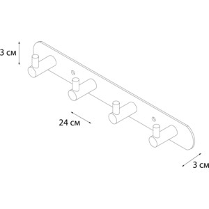 Планка с 4 крючками Fixsen Hotel хром (FX-31005-4)
