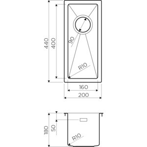 Дополнительная чаша Omoikiri Taki 20-U/IF IN нержавеющая сталь (4973042, 4994230)