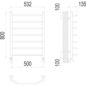 Полотенцесушитель водяной Terminus Виктория 8П 500х800 (4670078530134)