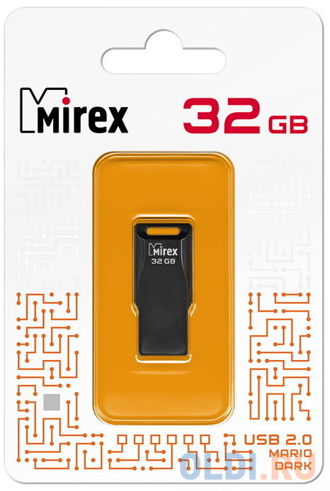 Флеш накопитель 32GB Mirex Mario, USB 2.0, Черный в Москвe