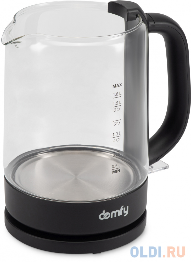 Чайник электрический Domfy DSB-EK304 2200 Вт чёрный 1.7 л стекло