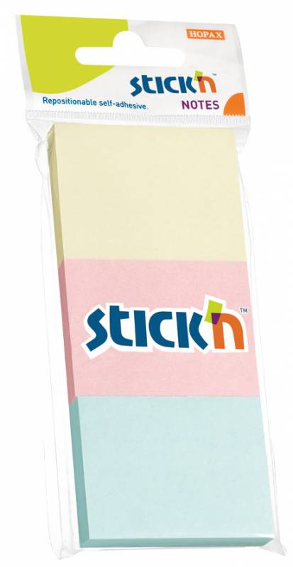 Блок самоклеящийся (стикеры) STICK`N, 100 листов, пастельный (21126)