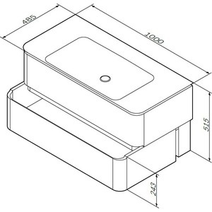 Тумба с раковиной Am.Pm Sensation 100 табачный дуб (M30FHX1002TF, M30WPC1001WG)