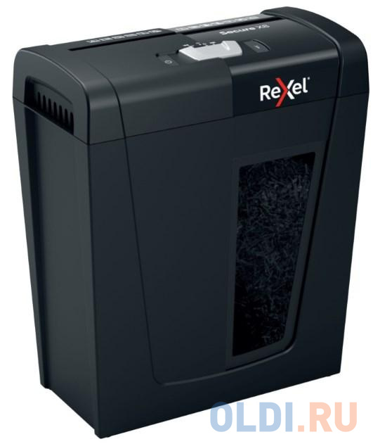 Шредер Rexel SECURE X8 EU черный (секр.P-4)/фрагменты/8лист./14лтр./скрепки/скобы