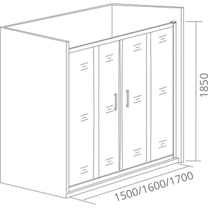 Душевая дверь Good Door Latte WTW-TD 160х185 прозрачная, хром матовый (WTW-TD-160-C-WE) в Москвe