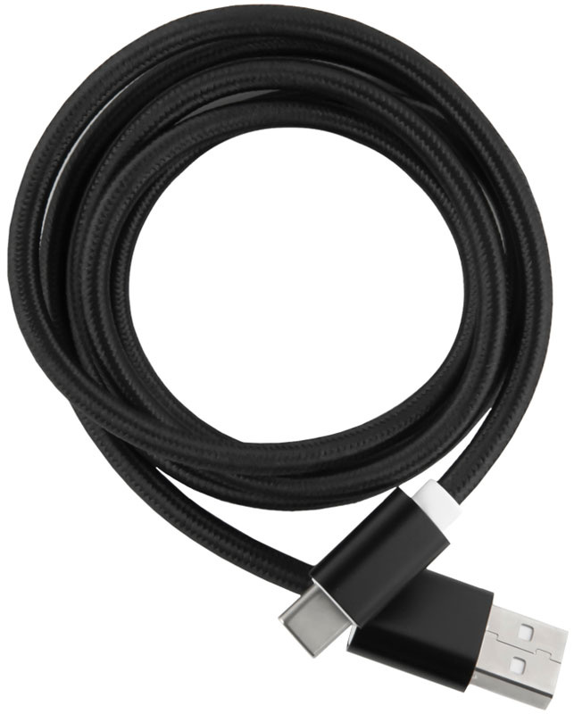 Дата-кабель Red Line USB - Type-C (50 см), 5А, нейлоновая оплетка, черный
