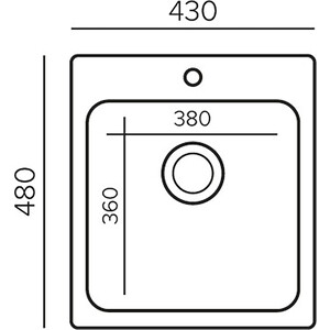 Кухонная мойка Polygran Quartz Bond 430 уголь