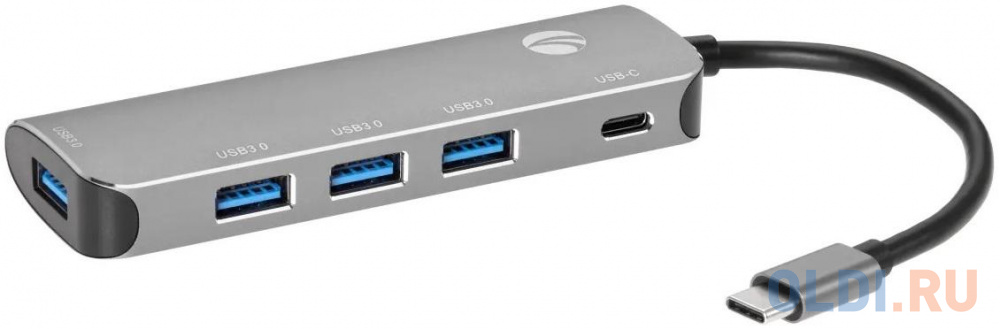 Адаптер концентратор Type-C --> 4 port USB3.0 HUB+PD, Alum Shell  VCOM <CU4383> в Москвe