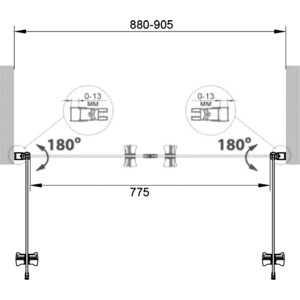 Душевая дверь Cezares Eco B-2 90x190 прозрачная, хром (ECO-O-B-2-90-C-Cr)