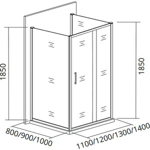 Душевой уголок Good Door Jazz WTW+SP+SP 120x100 тонированный, бронза