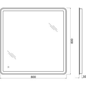 Зеркало BelBagno Spc-Mar 80х80 с подсветкой, сенсор (SPC-MAR-800-800-LED-TCH)