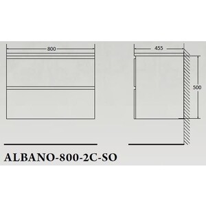 Тумба с раковиной BelBagno Albano 80 rovere rustico (ALBANO-800-2C-SO-RR, BB800/455-LV-MR-ALR) в Москвe