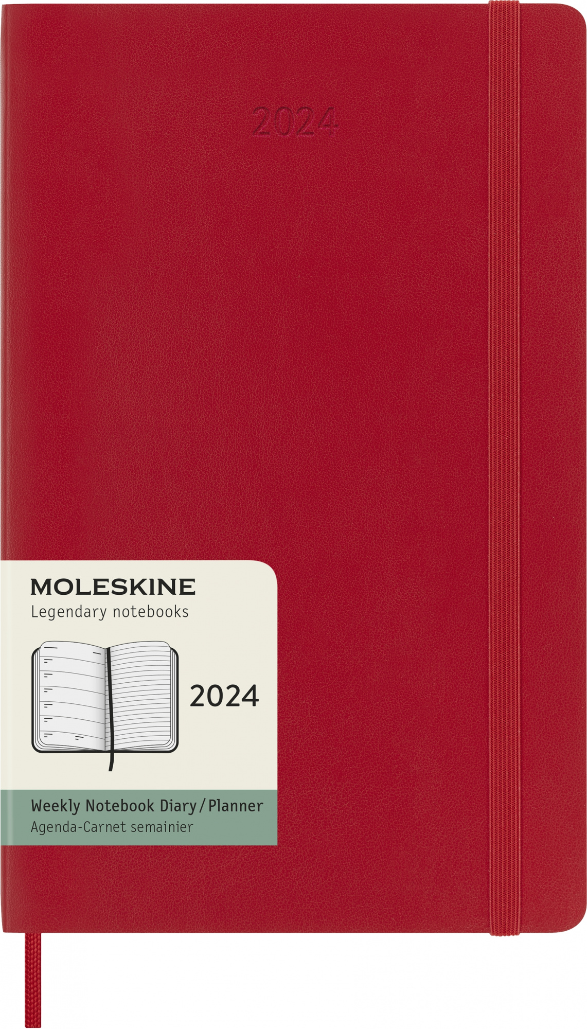 Еженедельник датированный 130х210мм Moleskine Classic Soft WKNT Large, в линейку, 144 листов красный (DSF212WN3)