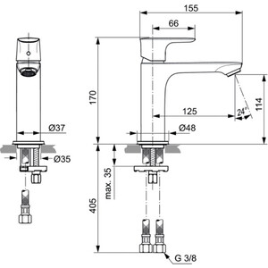 Смеситель для раковины Ideal Standard Connect Air (A7015AA) в Москвe