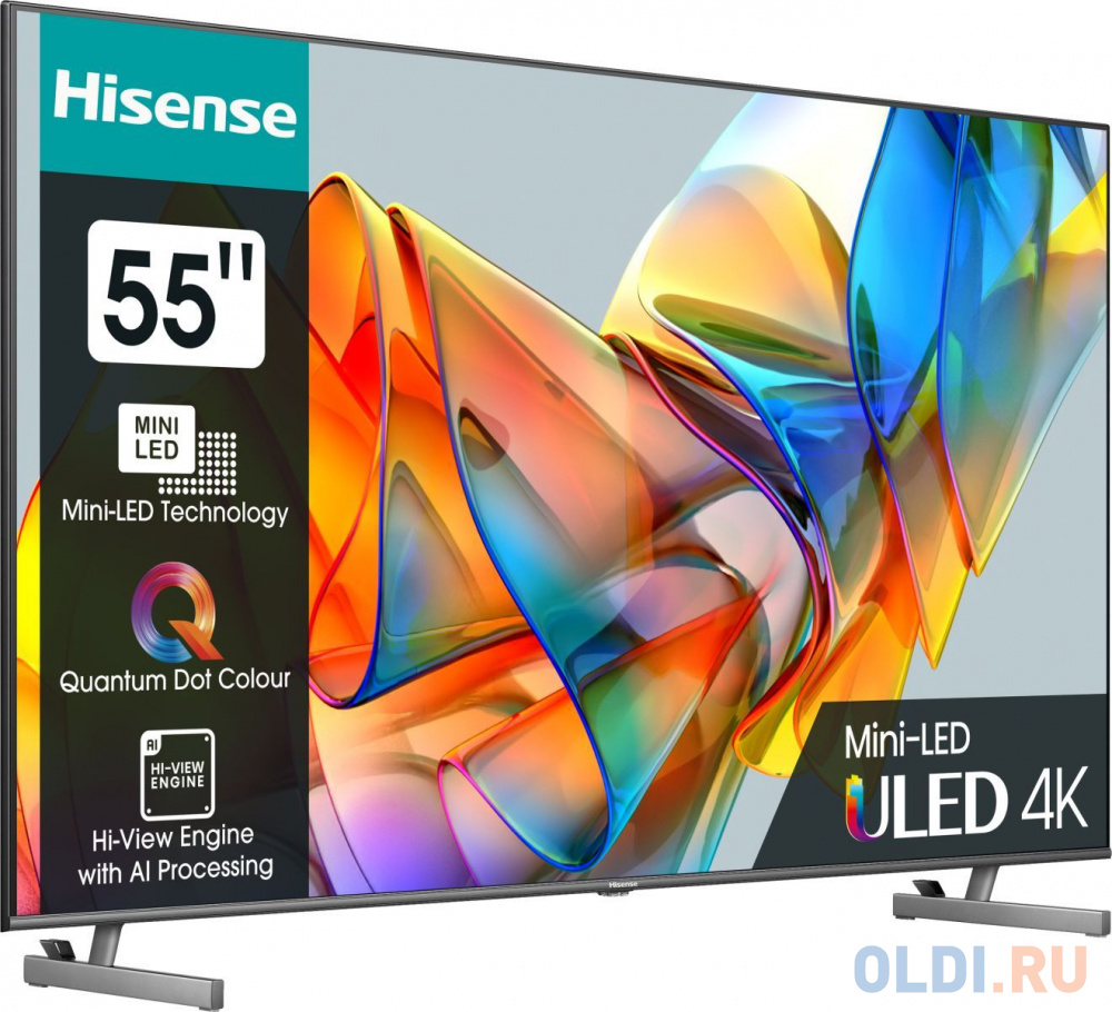 Телевизор LED Hisense 55&quot; 55U6KQ темно-серый 4K Ultra HD 60Hz DVB-T DVB-T2 DVB-C DVB-S DVB-S2 USB WiFi Smart TV (RUS)