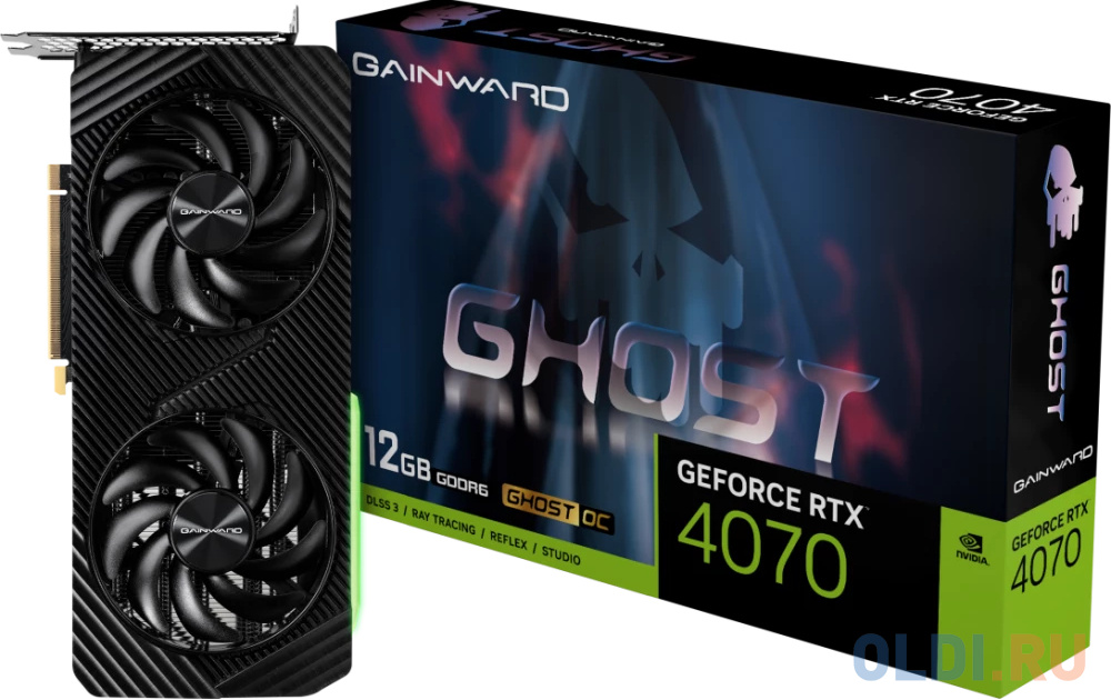 Видеокарта Gainward RTX4070 GHOST OC 12GB GDDR6 192bit 3xDP HDMI 2FAN RTL