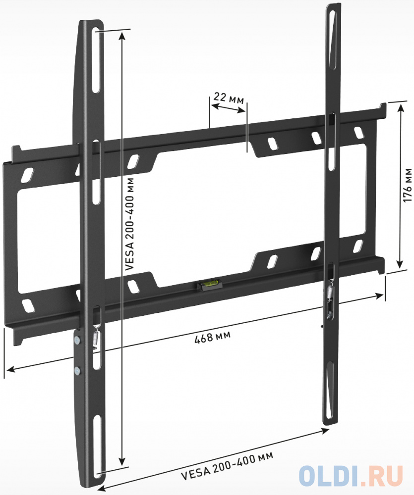 Кронштейн Holder F4614-B черный для ЖК ТВ 32-55" настенный фиксированный до 40 кг в Москвe