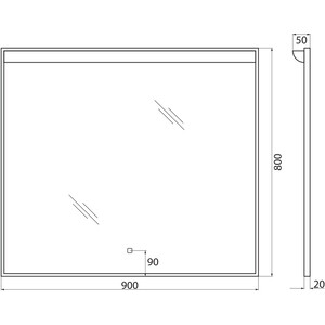 Зеркало BelBagno Spc-Uno 90х80 с подсветкой, сенсор (SPC-UNO-900-800-TCH)