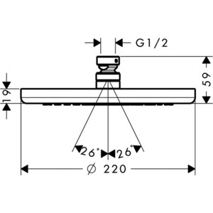 Верхний душ Hansgrohe Croma 220 (26464000)