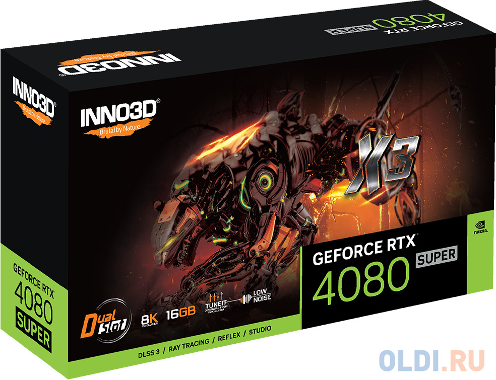 Видеокарта INNO3D RTX4080 SUPER X3 16GB GDDR6X 256-bit 3xDP HDMI 3FAN в Москвe